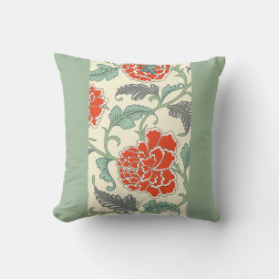 Cojín Decorativo Patrón floral naranja vintage