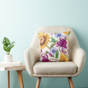 Cojín Decorativo Patrón floral negrita