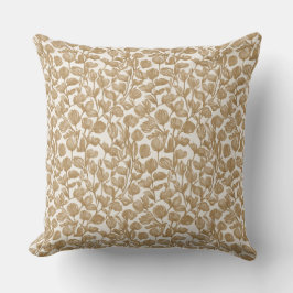 Cojín Decorativo patrón floral ocupado sepia