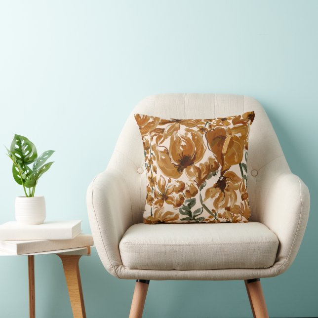 Cojín Decorativo Patrón Floral Otoñal Rústico (Silla)