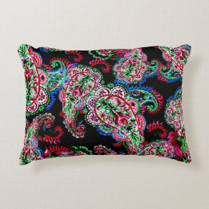 Cojín Decorativo Patrón Floral Paisley, Origen Étnico.