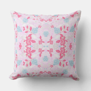 Cojín Decorativo Patrón floral pastel de colores vivos