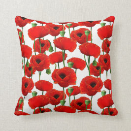 Cojín Decorativo Patrón floral Red Poppies