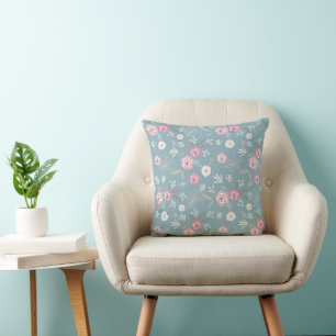 Cojín Decorativo Patrón floral retro.