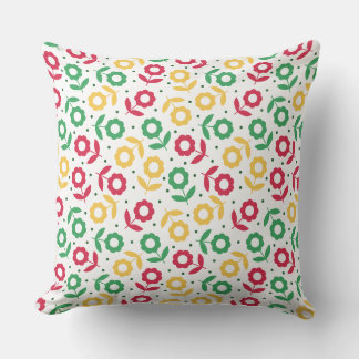 Cojín Decorativo Patrón Floral Retro de Flor Colorida Primavera