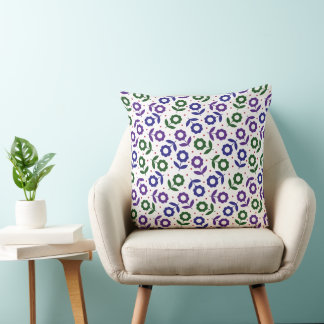 Cojín Decorativo Patrón floral retro de flores multicolor