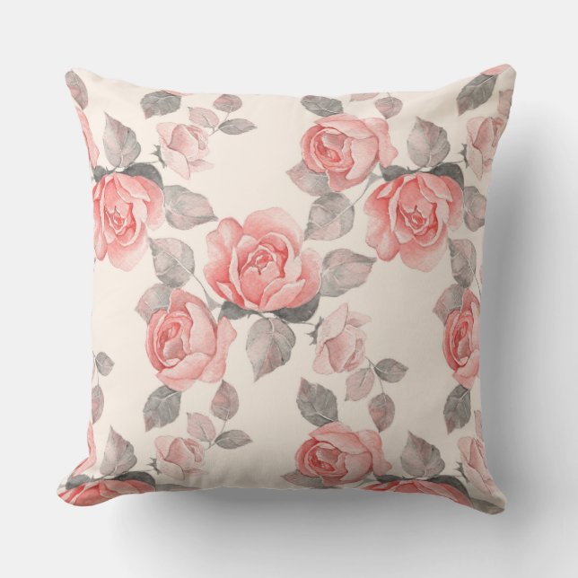Cojín Decorativo Patrón floral romántico 8 (Anverso)