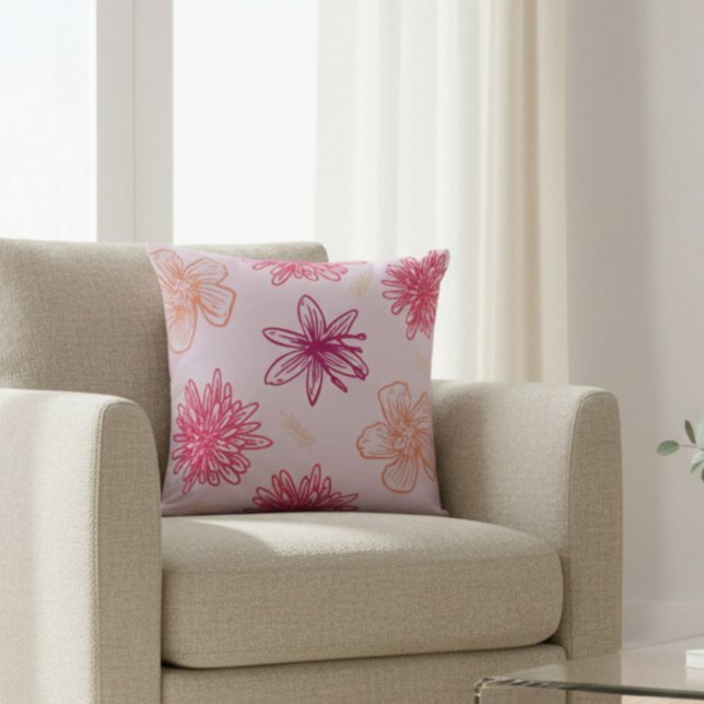 Cojín Decorativo Patrón floral rosa (Subido por el creador)