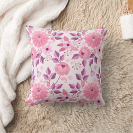 Cojín Decorativo Patrón floral rosa con flores elegantes