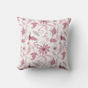 Cojín Decorativo Patrón floral rosado