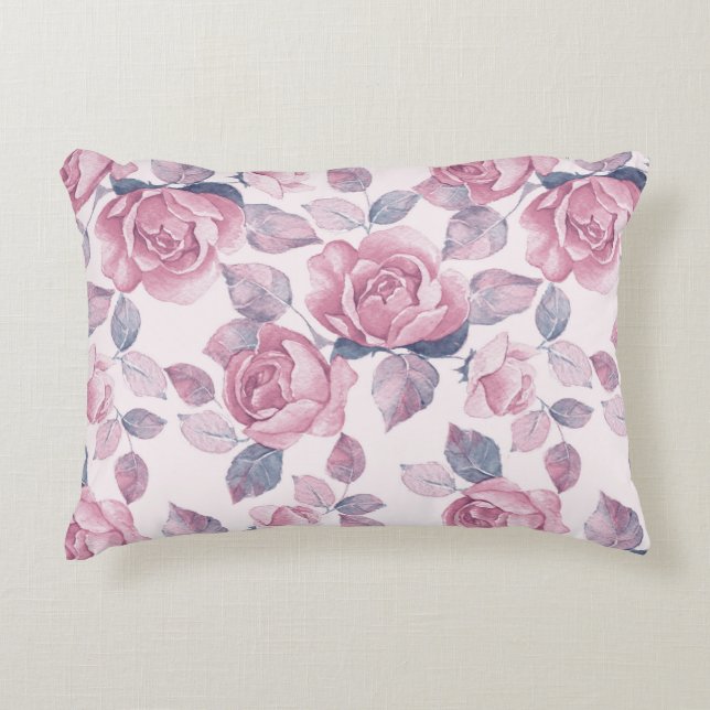 Cojín Decorativo Patrón floral. Rosas de época (Anverso)