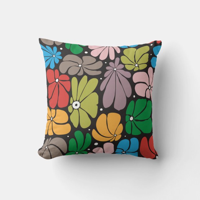 Cojín Decorativo Patrón floral sin brillo con sangre grande estiliz (Anverso)