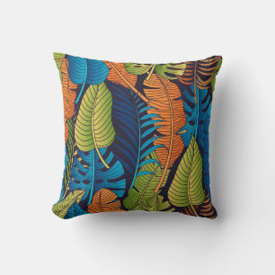 Cojín Decorativo Patrón floral sin costuras con hojas. espalda trop