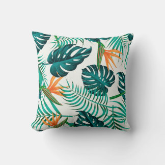 Cojín Decorativo Patrón floral sin costuras con hojas. espalda trop