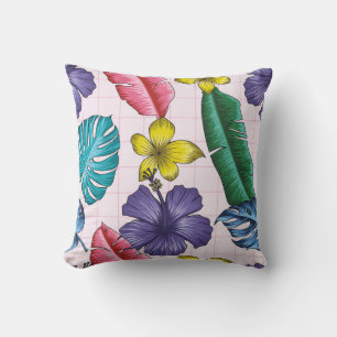 Cojín Decorativo Patrón floral sin costuras con hojas. espalda trop