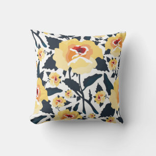Cojín Decorativo Patrón floral sin fisuras con rosas. textil transp