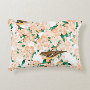 Cojín Decorativo Patrón floral sin foco con aves