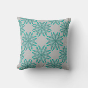 Cojín Decorativo Patrón floral sobre gris claro