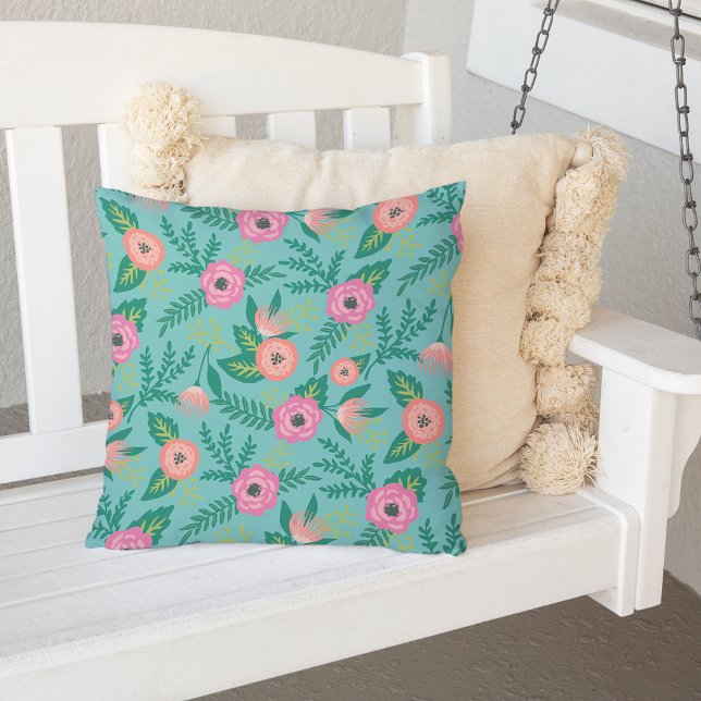 Cojín Decorativo Patrón floral tropical de florecimiento de verano (Subido por el creador)