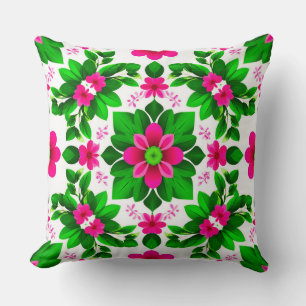 Cojín Decorativo Patrón floral tropical vibrante