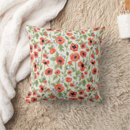 Cojín Decorativo Patrón floral verde Naranja