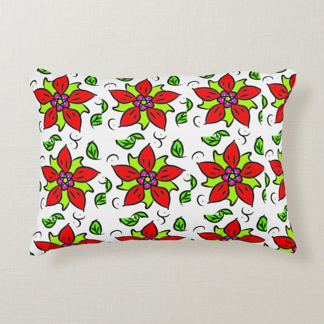 Cojín Decorativo Patrón floral vibrante (Anverso)