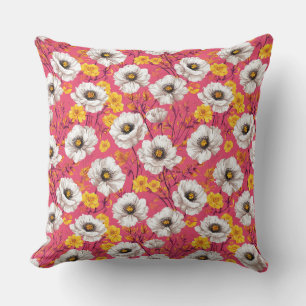 Cojín Decorativo Patrón floral vibrante