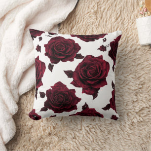 Cojín Decorativo Patrón floral vintage   Botánico de rosa romántica