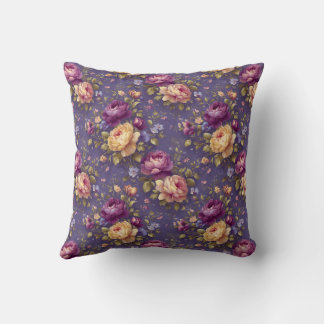 Cojín Decorativo Patrón Floral Vintage con Hojas Elegantes