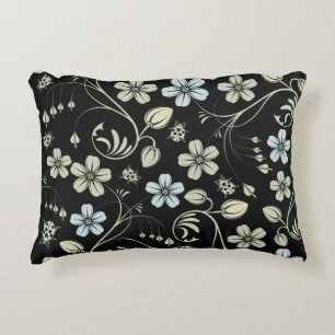 Cojín Decorativo "Patrón Floral Vintage con Mariquitas sobre Fondo