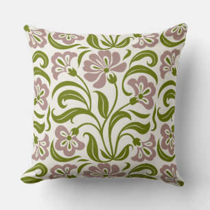 Cojín Decorativo Patrón Floral Vintage de Paisley Botánica Rosa V