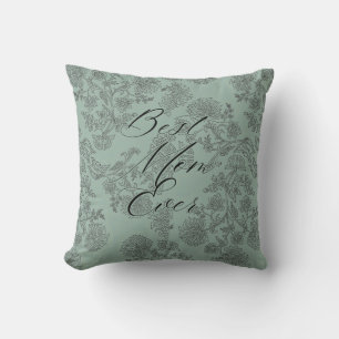 Cojín Decorativo Patrón floral vintage verde