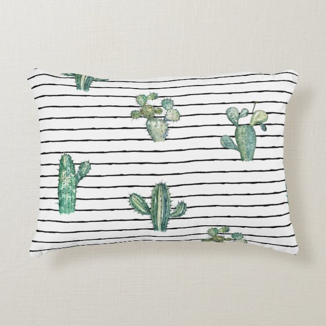 Cojín Decorativo Patrón fluido de cactus (Anverso)