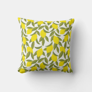 Cojín Decorativo Patrón fluido del limón amarillo