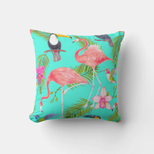Cojín Decorativo Patrón fluvial tropical de aves acuáticas sin sold