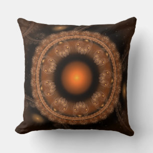 Cojín Decorativo Patrón fractal de hada luminoso redondo