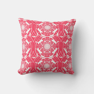 Cojín Decorativo Patrón Fractal Dimensional de Estallido Rojo
