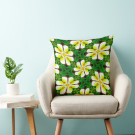 Cojín Decorativo Patrón frangipano amarillo