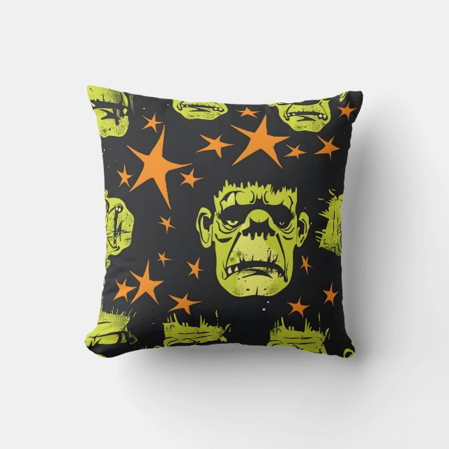 Cojín Decorativo Patrón Frankenstein en mosaico (Anverso)