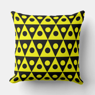 Cojín Decorativo Patrón geométrico 260514 - Amarillo sobre negro