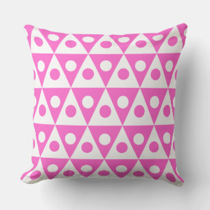 Cojín Decorativo Patrón geométrico 260514 - Blanco sobre rosa profu
