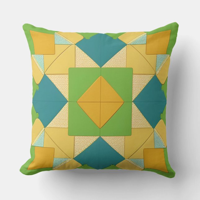 Cojín Decorativo Patrón geométrico abstracto (Anverso)