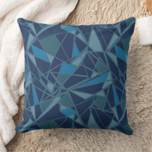 Cojín Decorativo Patrón geométrico abstracto azul