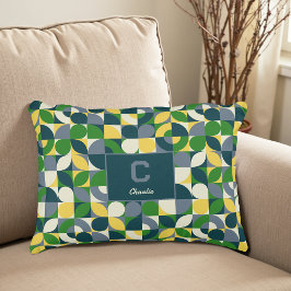 Cojín Decorativo Patrón geométrico abstracto Bauhaus moderno y colo