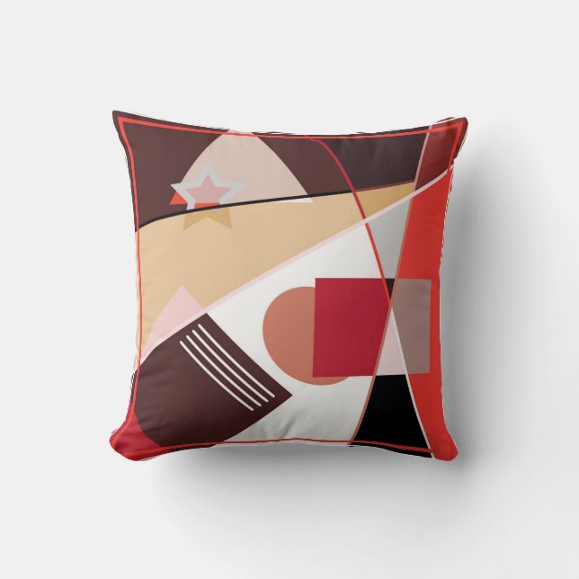 Cojín Decorativo Patrón geométrico abstracto, chal de cicatrices de (Anverso)