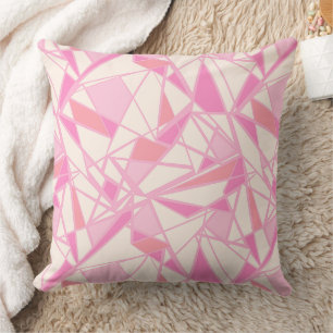 Cojín Decorativo Patrón geométrico abstracto color rosa