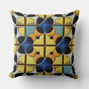 Cojín Decorativo Patrón geométrico abstracto con colores vibrantes