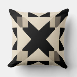 Cojín Decorativo Patrón geométrico abstracto con negro contrastante