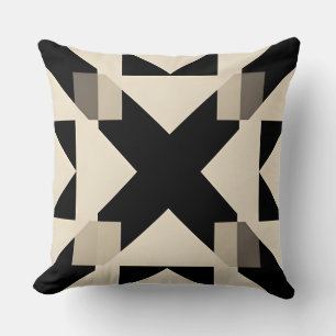 Cojín Decorativo Patrón geométrico abstracto con negro contrastante