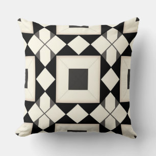 Cojín Decorativo Patrón geométrico abstracto con tonos retro